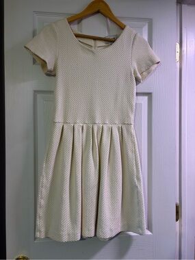 Cream Textured Ganni Dress